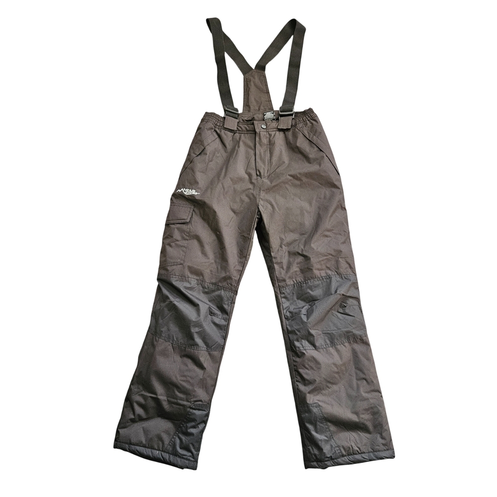 Minus Zero Black Snow/Ski Bib Pants 14/16 Kids Unisex Winter Zip Insulated Cargo